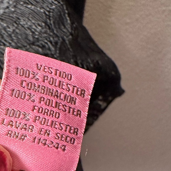 Formal sexy little black lace sheer flowy sleeves size s - Picture 8 of 12